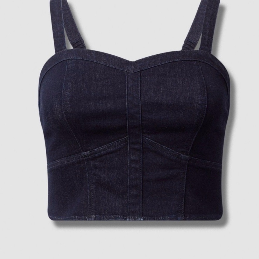 Torrid Cropped Denim Corset Top